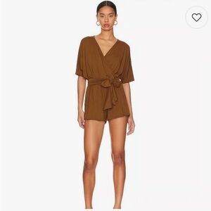 Lovers + Friends Coffee Brown Romper